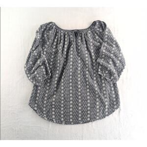 Chaps Eyelet Embroidered Boho Peasant Gypsy Tunic Top Women's XL